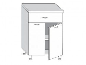 2.60.21 Шкаф-стол на 600мм с 1-м ящиком и 2-мя дверцами в Чебаркуле - chebarkul.mebel74.com | фото