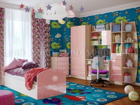 Детская комната Юниор-2 Розовый металлик в Чебаркуле - chebarkul.mebel74.com | фото 1