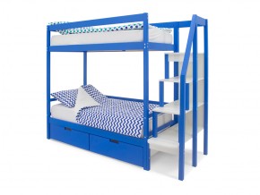 Двухъярусная кровать Svogen с ящиками синий в Чебаркуле - chebarkul.mebel74.com | фото 1