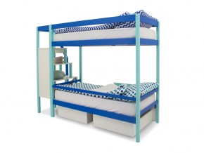 Двухъярусная кровать Svogen с ящиками и бортиком мятно-синий в Чебаркуле - chebarkul.mebel74.com | фото 4