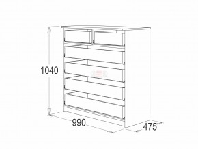 Комод 6 фант венге-млечный дуб в Чебаркуле - chebarkul.mebel74.com | фото 3