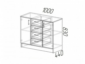 Комод К1000-2Д ЛДСП ясень шимо в Чебаркуле - chebarkul.mebel74.com | фото 2