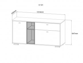 Комод Ланс К101 графит/дуб бунратти в Чебаркуле - chebarkul.mebel74.com | фото 3