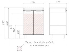 Комплект мебели для ванной 3D 60 в Чебаркуле - chebarkul.mebel74.com | фото 4