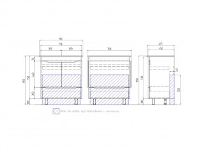 Комплект мебели в ванную Grani 750 дуб сонома напольный в Чебаркуле - chebarkul.mebel74.com | фото 3