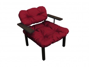 Кресло Дачное бордовая подушка в Чебаркуле - chebarkul.mebel74.com | фото