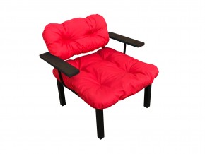 Кресло Дачное красная подушка в Чебаркуле - chebarkul.mebel74.com | фото