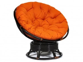 Кресло-качалка Papasan w 23/01 B с подушкой Antique brown, ткань Оранжевый в Чебаркуле - chebarkul.mebel74.com | фото