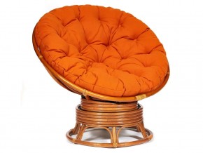 Кресло-качалка Papasan w 23/01 B с подушкой Cognac, ткань Оранжевый в Чебаркуле - chebarkul.mebel74.com | фото