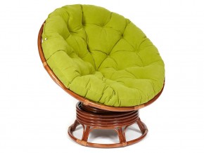 Кресло-качалка Papasan w 23/01 B с подушкой Pecan, флок Олива в Чебаркуле - chebarkul.mebel74.com | фото