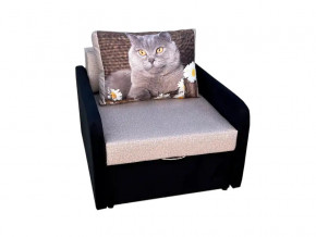 Кресло кровать Канзасик с подлокотниками кот с ромашками-2 в Чебаркуле - chebarkul.mebel74.com | фото