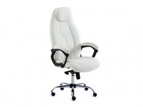 Кресло офисное Boss люкс хром кожзам белый в Чебаркуле - chebarkul.mebel74.com | фото 1