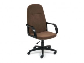 Кресло офисное Leader флок коричневый в Чебаркуле - chebarkul.mebel74.com | фото