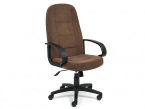 Кресло офисное СН747 флок коричневый в Чебаркуле - chebarkul.mebel74.com | фото