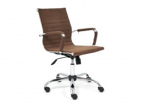 Кресло офисное Urban-low флок коричневый в Чебаркуле - chebarkul.mebel74.com | фото 1