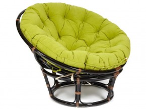 Кресло Papasan 23/01 W с подушкой Antique brown, флок Олива в Чебаркуле - chebarkul.mebel74.com | фото