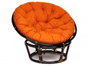 Кресло Papasan 23/01 W с подушкой Antique brown, ткань Оранжевый в Чебаркуле - chebarkul.mebel74.com | фото 1