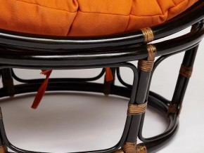 Кресло Papasan 23/01 W с подушкой Antique brown, ткань Оранжевый в Чебаркуле - chebarkul.mebel74.com | фото 3