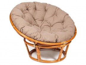 Кресло Papasan 23/01 W с подушкой Cognac, экошерсть Коричневый в Чебаркуле - chebarkul.mebel74.com | фото