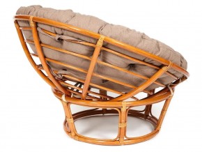 Кресло Papasan 23/01 W с подушкой Cognac, экошерсть Коричневый в Чебаркуле - chebarkul.mebel74.com | фото 2