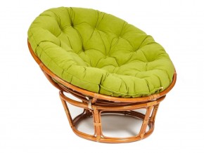 Кресло Papasan 23/01 W с подушкой Cognac, флок Олива в Чебаркуле - chebarkul.mebel74.com | фото