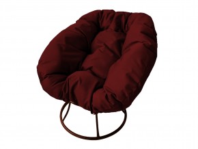 Кресло Пончик без ротанга бордовая подушка в Чебаркуле - chebarkul.mebel74.com | фото
