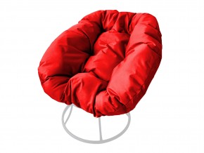 Кресло Пончик без ротанга красная подушка в Чебаркуле - chebarkul.mebel74.com | фото