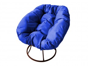 Кресло Пончик без ротанга синяя подушка в Чебаркуле - chebarkul.mebel74.com | фото