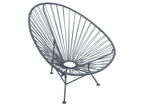 Кресло Ракушка с ротангом серый в Чебаркуле - chebarkul.mebel74.com | фото
