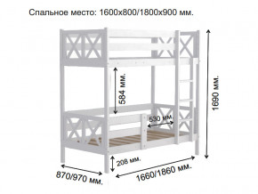 Кровать 2-х ярусная Аист-2 Классика белый 1600х800 мм в Чебаркуле - chebarkul.mebel74.com | фото 2