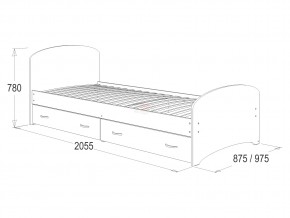 Кровать-6 одинарная с 2-мя ящиками 800*2000 венге в Чебаркуле - chebarkul.mebel74.com | фото 2