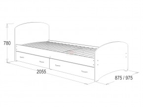 Кровать-6 одинарная с 2-мя ящиками 900*2000 венге/млечный дуб в Чебаркуле - chebarkul.mebel74.com | фото 2