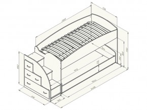 Кровать чердак Дюймовочка 4/2 Голубой в Чебаркуле - chebarkul.mebel74.com | фото 2