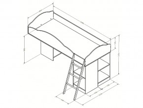 Кровать чердак Дюймовочка 5.1 Розовый в Чебаркуле - chebarkul.mebel74.com | фото 2