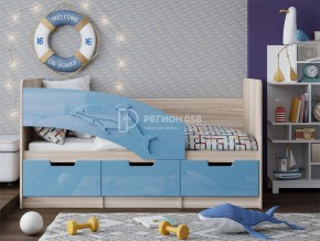 Кровать Дельфин-6 МДФ 1600 Голубой металлик в Чебаркуле - chebarkul.mebel74.com | фото
