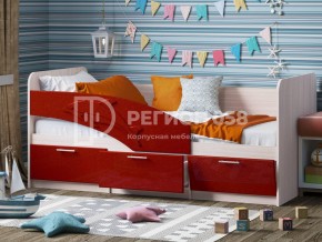 Кровать Дельфин МДФ 1600 Красный металлик в Чебаркуле - chebarkul.mebel74.com | фото