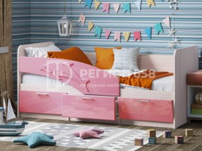 Кровать Дельфин МДФ 1600 Розовый металлик в Чебаркуле - chebarkul.mebel74.com | фото 1