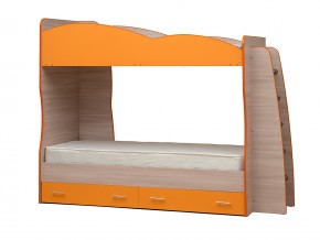 Кровать детская двухъярусная Юниор 1.1 оранжевая в Чебаркуле - chebarkul.mebel74.com | фото