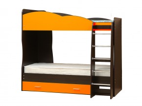 Кровать детская двухъярусная Юниор 2.1 оранжевая в Чебаркуле - chebarkul.mebel74.com | фото