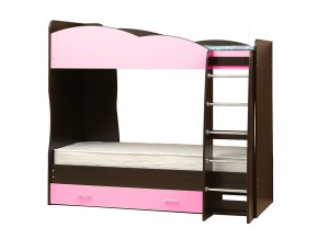 Кровать детская двухъярусная Юниор 2.1 светло-розовый в Чебаркуле - chebarkul.mebel74.com | фото 1