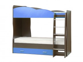 Кровать детская двухъярусная Юниор 2.1 синяя в Чебаркуле - chebarkul.mebel74.com | фото 1