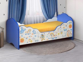 Кровать детская с бортом Малышка №3 700*1400 синяя в Чебаркуле - chebarkul.mebel74.com | фото