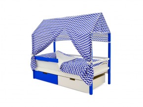 Кровать-домик Svogen с ящиками и бортиком сине-белый в Чебаркуле - chebarkul.mebel74.com | фото 4