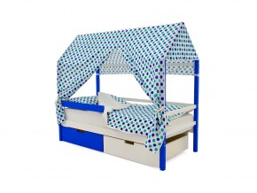 Кровать-домик Svogen с ящиками и бортиком сине-белый в Чебаркуле - chebarkul.mebel74.com | фото 5