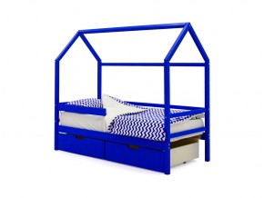 Кровать-домик Svogen с ящиками и бортиком синий в Чебаркуле - chebarkul.mebel74.com | фото