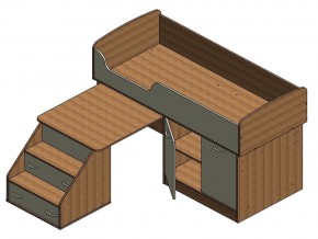 Кровать Дюймовочка 2 Орех в Чебаркуле - chebarkul.mebel74.com | фото 3