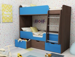 Кровать двухъярусная Малыш двойняшка бодега-голубой в Чебаркуле - chebarkul.mebel74.com | фото