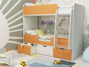 Кровать двухъярусная Малыш двойняшка винтерберг-оранжевый в Чебаркуле - chebarkul.mebel74.com | фото 1