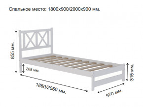 Кровать односпальная Аист-7 Классика белый 1800х900 мм в Чебаркуле - chebarkul.mebel74.com | фото 2