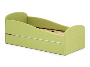 Кровать с ящиком Letmo авокадо (рогожка) в Чебаркуле - chebarkul.mebel74.com | фото